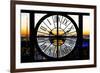 Giant Clock Window - View on the New York at Sunset-Philippe Hugonnard-Framed Photographic Print