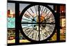 Giant Clock Window - View on the New York City - 10th Avenue-Philippe Hugonnard-Mounted Photographic Print