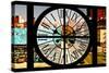 Giant Clock Window - View on the New York City - 10th Avenue-Philippe Hugonnard-Stretched Canvas