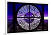 Giant Clock Window - View on the New York City at Purple Sunset-Philippe Hugonnard-Framed Photographic Print