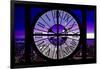 Giant Clock Window - View on the New York City at Purple Sunset-Philippe Hugonnard-Framed Photographic Print