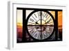 Giant Clock Window - View on the New York City at Sunset II-Philippe Hugonnard-Framed Premium Photographic Print