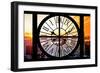 Giant Clock Window - View on the New York City at Sunset II-Philippe Hugonnard-Framed Photographic Print