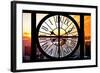 Giant Clock Window - View on the New York City at Sunset II-Philippe Hugonnard-Framed Photographic Print