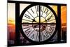 Giant Clock Window - View on the New York City at Sunset II-Philippe Hugonnard-Mounted Photographic Print