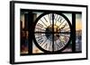 Giant Clock Window - View on the New York City at Sunset II-Philippe Hugonnard-Framed Photographic Print