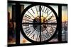 Giant Clock Window - View on the New York City at Sunset II-Philippe Hugonnard-Mounted Photographic Print