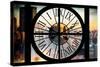 Giant Clock Window - View on the New York City at Sunset II-Philippe Hugonnard-Stretched Canvas