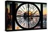 Giant Clock Window - View on the New York City at Sunset II-Philippe Hugonnard-Stretched Canvas