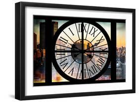 Giant Clock Window - View on the New York City at Sunset II-Philippe Hugonnard-Framed Photographic Print