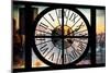 Giant Clock Window - View on the New York City at Sunset II-Philippe Hugonnard-Mounted Photographic Print