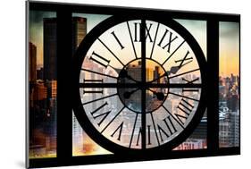 Giant Clock Window - View on the New York City at Sunset II-Philippe Hugonnard-Mounted Photographic Print