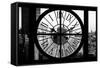 Giant Clock Window - View on the New York City at Sunset III-Philippe Hugonnard-Framed Stretched Canvas