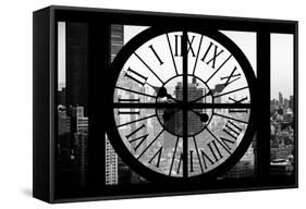 Giant Clock Window - View on the New York City at Sunset III-Philippe Hugonnard-Framed Stretched Canvas