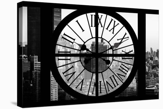 Giant Clock Window - View on the New York City at Sunset III-Philippe Hugonnard-Stretched Canvas