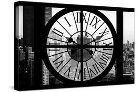 Giant Clock Window - View on the New York City at Sunset III-Philippe Hugonnard-Stretched Canvas