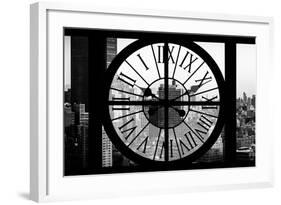 Giant Clock Window - View on the New York City at Sunset III-Philippe Hugonnard-Framed Photographic Print