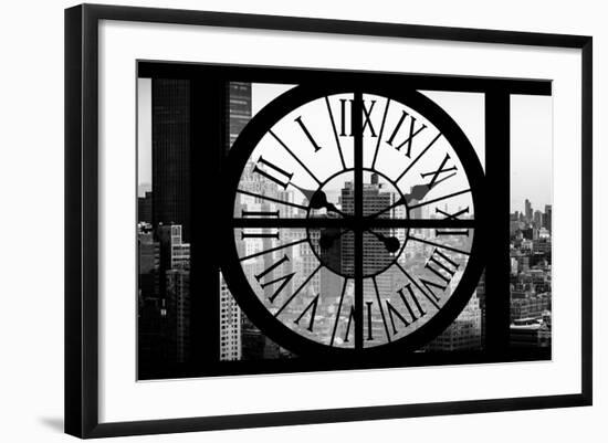 Giant Clock Window - View on the New York City at Sunset III-Philippe Hugonnard-Framed Photographic Print