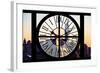 Giant Clock Window - View on the New York City at Sunset with the One World Trade Center III-Philippe Hugonnard-Framed Photographic Print