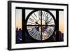 Giant Clock Window - View on the New York City at Sunset with the One World Trade Center III-Philippe Hugonnard-Framed Photographic Print