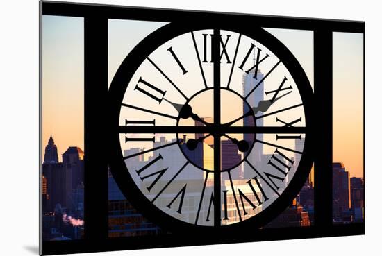 Giant Clock Window - View on the New York City at Sunset with the One World Trade Center III-Philippe Hugonnard-Mounted Photographic Print