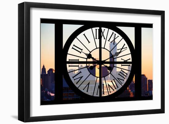 Giant Clock Window - View on the New York City at Sunset with the One World Trade Center III-Philippe Hugonnard-Framed Photographic Print