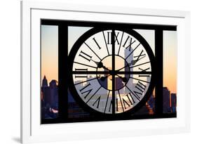 Giant Clock Window - View on the New York City at Sunset with the One World Trade Center III-Philippe Hugonnard-Framed Photographic Print