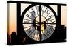 Giant Clock Window - View on the New York City at Sunset with the One World Trade Center IV-Philippe Hugonnard-Stretched Canvas