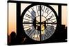 Giant Clock Window - View on the New York City at Sunset with the One World Trade Center IV-Philippe Hugonnard-Stretched Canvas