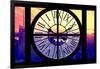 Giant Clock Window - View on the New York City at Sunset-Philippe Hugonnard-Framed Photographic Print