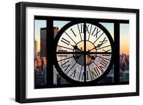 Giant Clock Window - View on the New York City at Sunset-Philippe Hugonnard-Framed Photographic Print