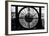 Giant Clock Window - View on the New York City - B&W Central Park-Philippe Hugonnard-Framed Photographic Print