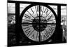 Giant Clock Window - View on the New York City - B&W Central Park-Philippe Hugonnard-Mounted Photographic Print