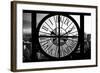 Giant Clock Window - View on the New York City - B&W Manhattan-Philippe Hugonnard-Framed Photographic Print