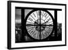 Giant Clock Window - View on the New York City - B&W Manhattan-Philippe Hugonnard-Framed Photographic Print