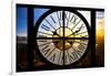 Giant Clock Window - View on the New York City - Beautiful Sunset-Philippe Hugonnard-Framed Photographic Print