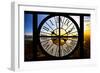 Giant Clock Window - View on the New York City - Beautiful Sunset-Philippe Hugonnard-Framed Photographic Print