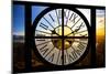 Giant Clock Window - View on the New York City - Beautiful Sunset-Philippe Hugonnard-Mounted Photographic Print