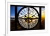 Giant Clock Window - View on the New York City - Beautiful Sunset-Philippe Hugonnard-Framed Photographic Print