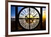 Giant Clock Window - View on the New York City - Beautiful Sunset-Philippe Hugonnard-Framed Photographic Print