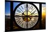 Giant Clock Window - View on the New York City - Beautiful Sunset-Philippe Hugonnard-Mounted Photographic Print