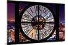 Giant Clock Window - View on the New York City by Night-Philippe Hugonnard-Mounted Photographic Print