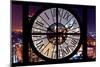 Giant Clock Window - View on the New York City by Night-Philippe Hugonnard-Mounted Photographic Print