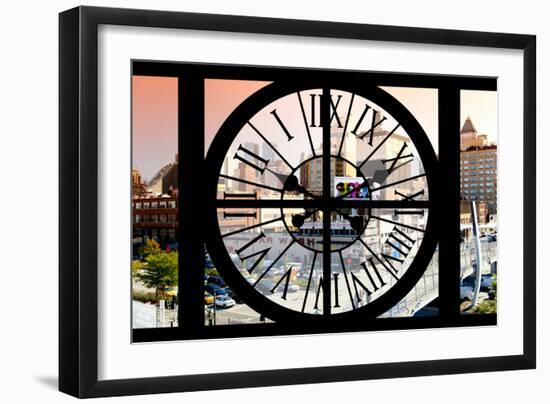 Giant Clock Window - View on the New York City - Car Wash-Philippe Hugonnard-Framed Photographic Print