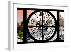 Giant Clock Window - View on the New York City - Car Wash-Philippe Hugonnard-Framed Photographic Print