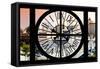 Giant Clock Window - View on the New York City - Car Wash-Philippe Hugonnard-Framed Stretched Canvas