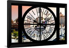 Giant Clock Window - View on the New York City - Car Wash-Philippe Hugonnard-Framed Photographic Print