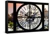 Giant Clock Window - View on the New York City - Car Wash-Philippe Hugonnard-Framed Stretched Canvas