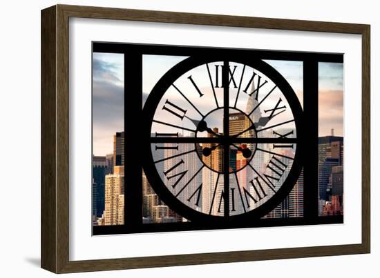 Giant Clock Window - View on the New York City - Chrysler Building-Philippe Hugonnard-Framed Photographic Print