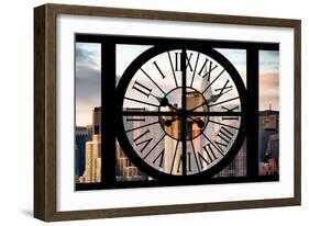 Giant Clock Window - View on the New York City - Chrysler Building-Philippe Hugonnard-Framed Photographic Print